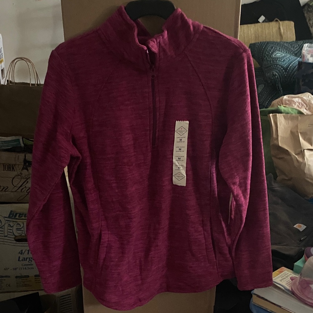 St. John's Bay Raspberry Quarter-Zip Pullover